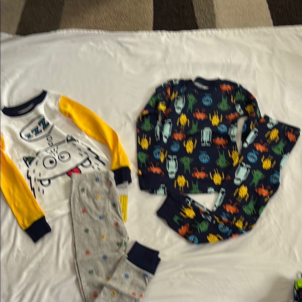 Carter's Yellow and Blue Pajama Set Video Game Theme